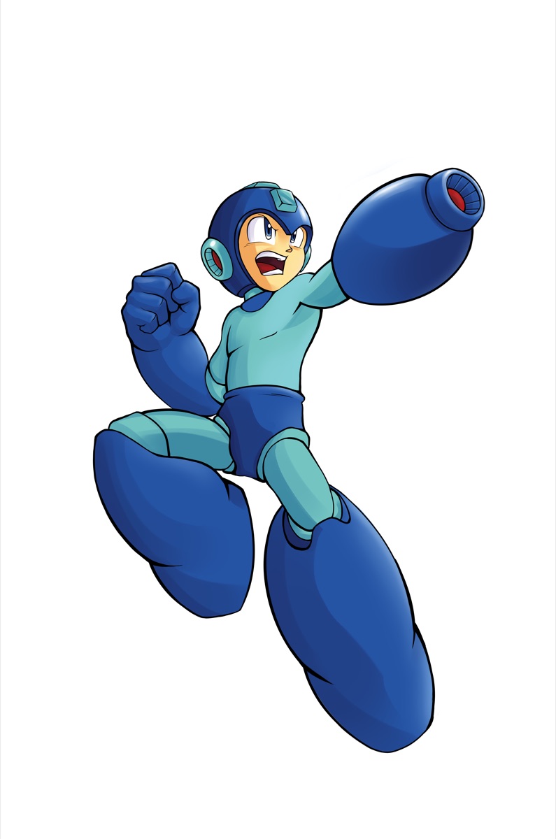 Mega Man — inked and colored Archie sample illustration