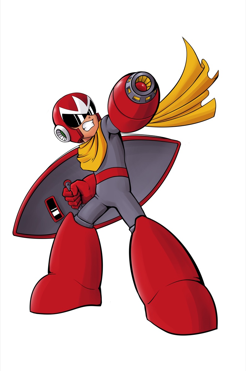 Proto Man — inked and colored Archie sample illustration